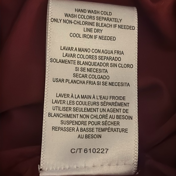 TAYLOR Black Maroon Print Long Sleeve Chiffon Smocked Waist Mini Dress Size 8 - Picture 9 of 10